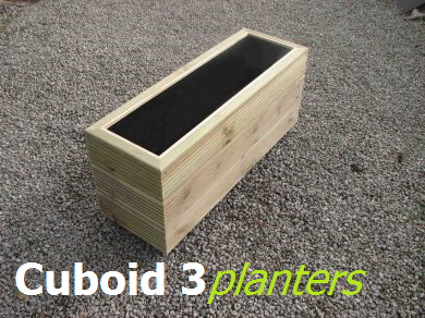 View Cuboid 400mm wide wooden planters.